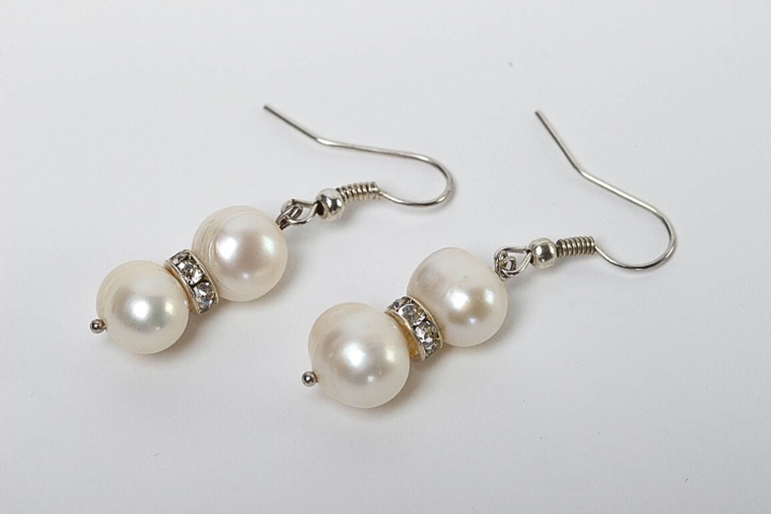 Boucles d'oreilles perles Bijou fait main élégantes perles Accessoire femme photo 2
