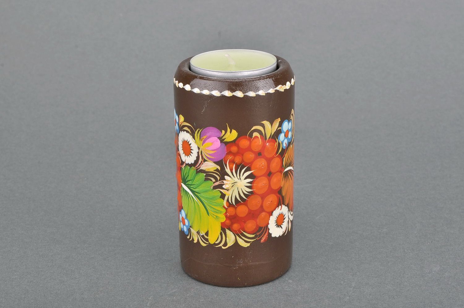Kerzenhalter Holz Teelicht Zylinderform foto 2
