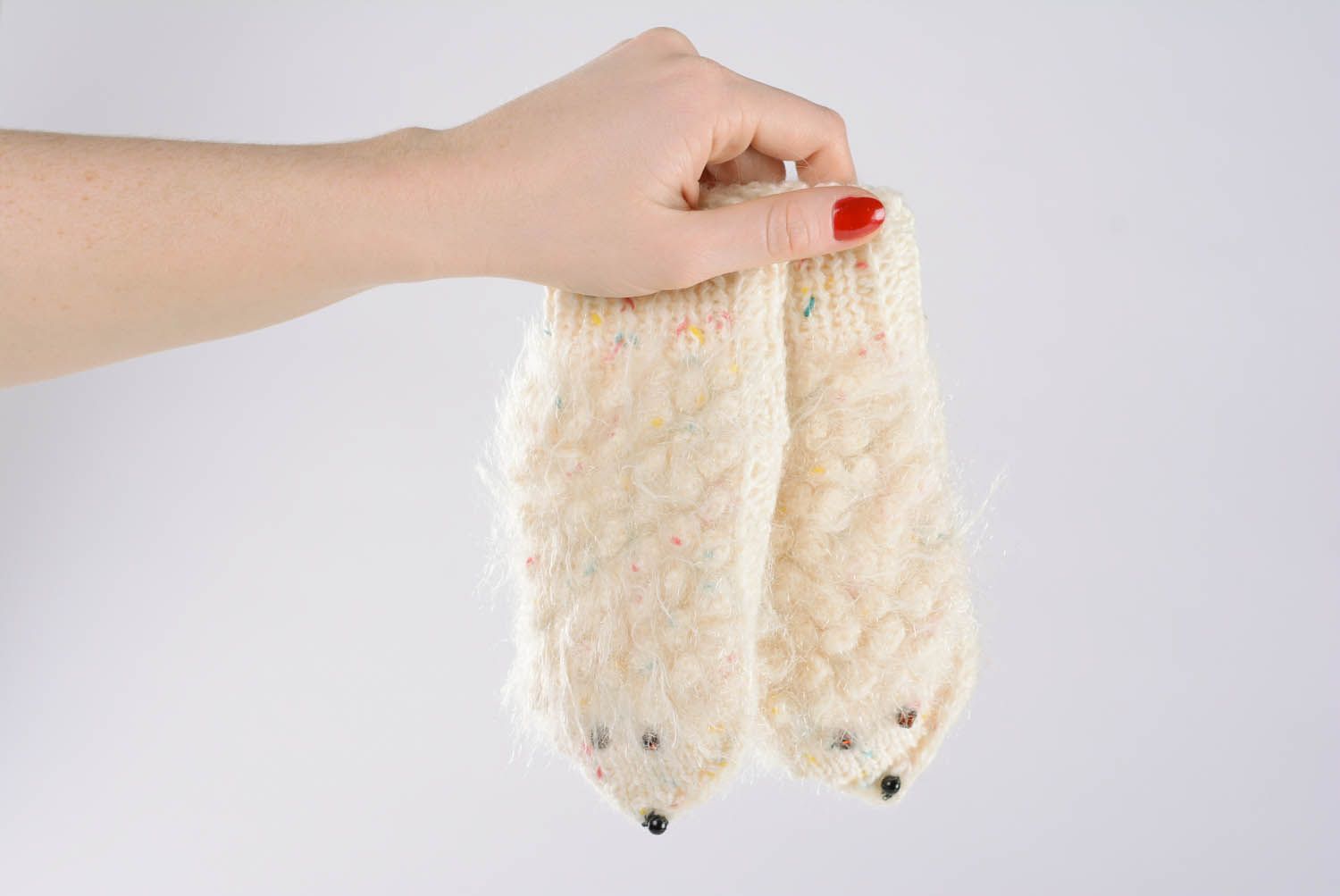 Mitaines tricotées au crochet en laine originales photo 2