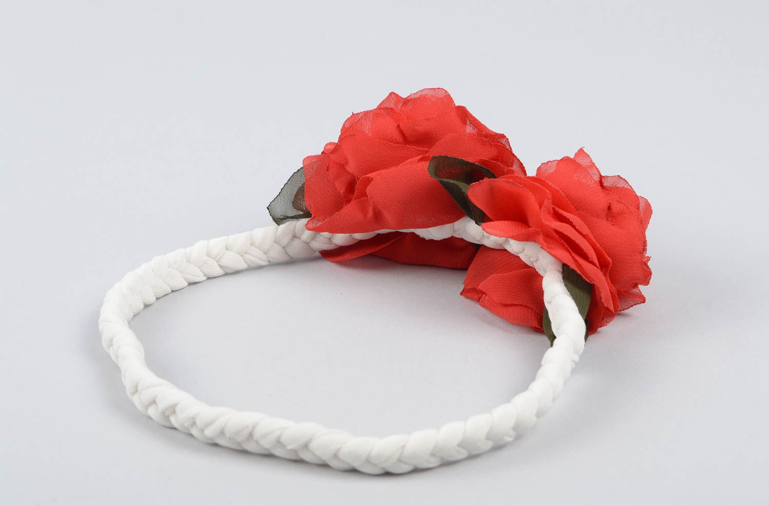 Rotes Blumen Haarband handmade Designer Schmuck Accessoire für Haare foto 2