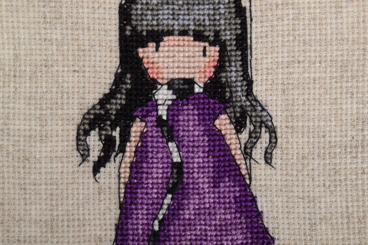 Originelles buntes Bild mit Kreuzstich für Kinderzimmer reine Handarbeit foto 3