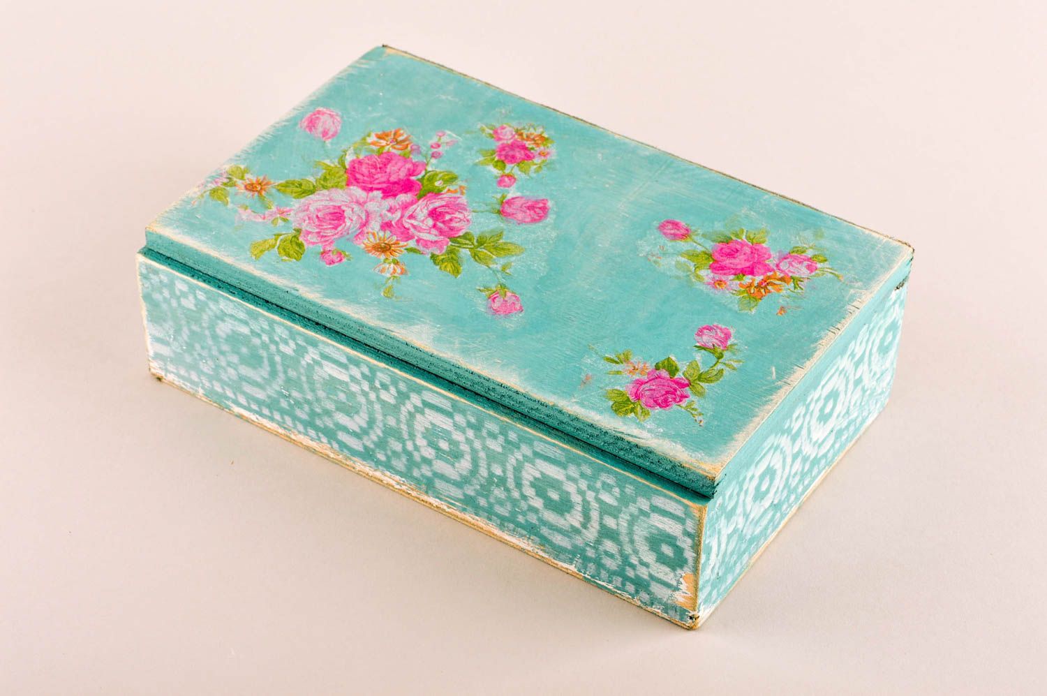 Beautiful handmade wooden box design floral jewelry box best gifts for her photo 2