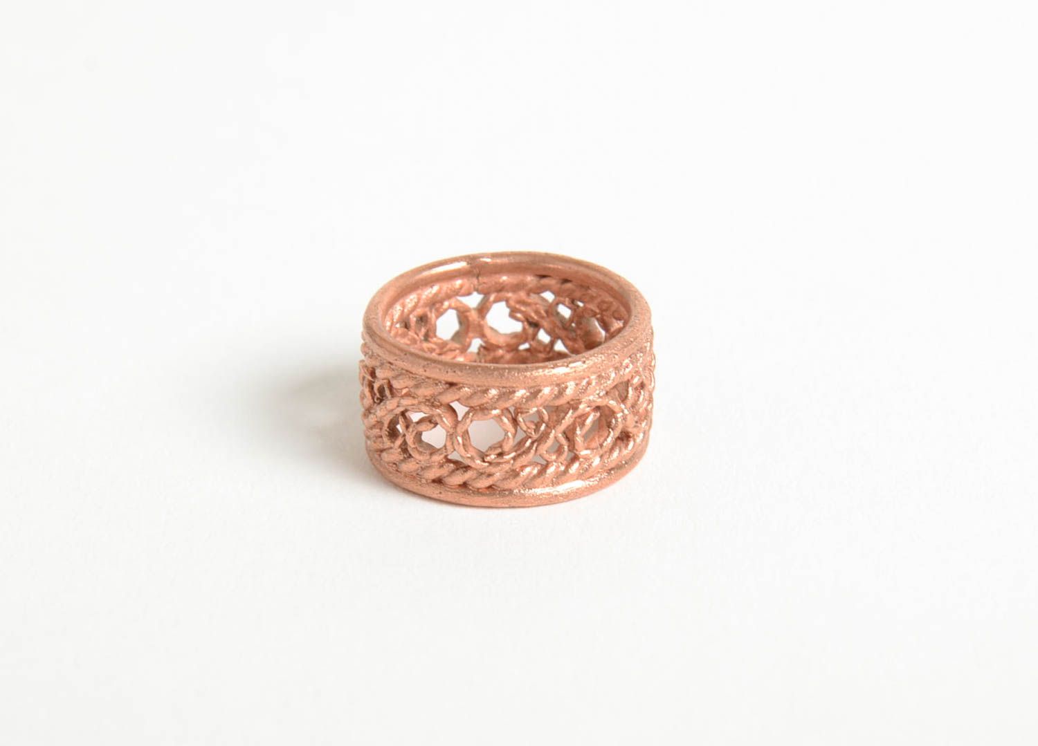 Unusual handmade metal ring copper ring design fashion accessories for girls photo 4