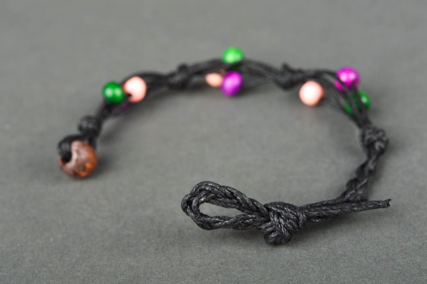Bright handmade wrist bracelet beaded bracelet womens cord bracelet ideas photo 3