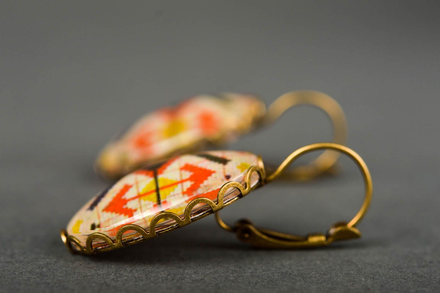 Boucles d'oreilles pendantes Bijoux fait main design ethnique Cadeau femme photo 3