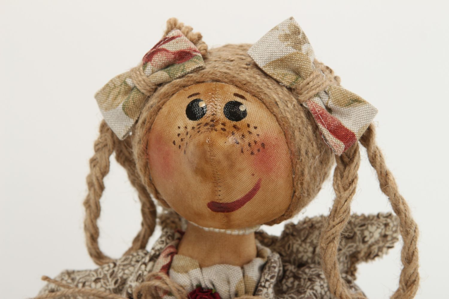 Muñeca artesanal de algodón y percal decoración de interior juguete de colección foto 4