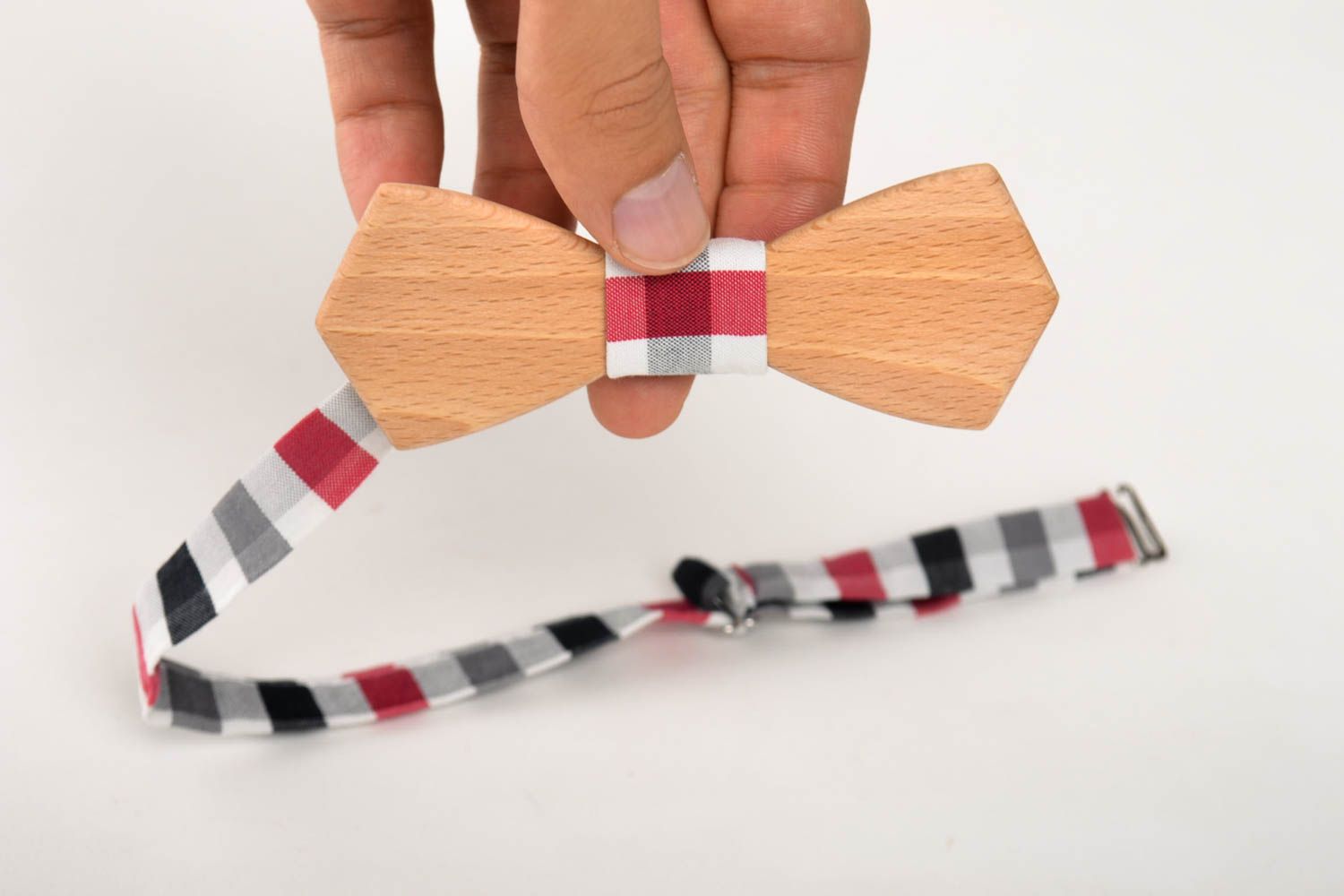 Handmade designer wooden bow tie unusual unisex accessory male bow tie photo 5