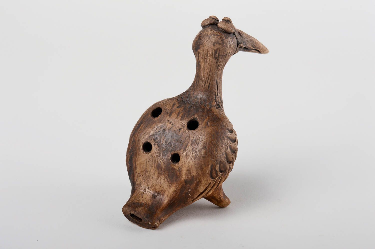 Свистулька из глины ручной работы керамическая свистулька глиняная игрушка птица фото 4