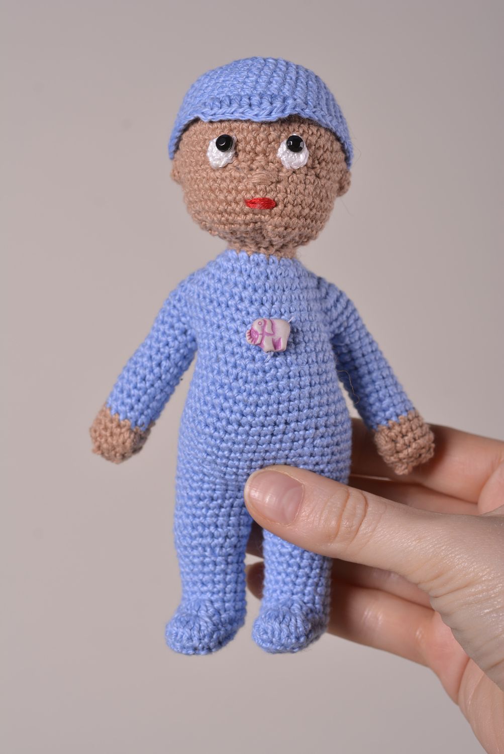 Puppe handgemacht ausgefallenes Spielzeug Häkel Puppe Geschenkidee für Mädchen foto 4