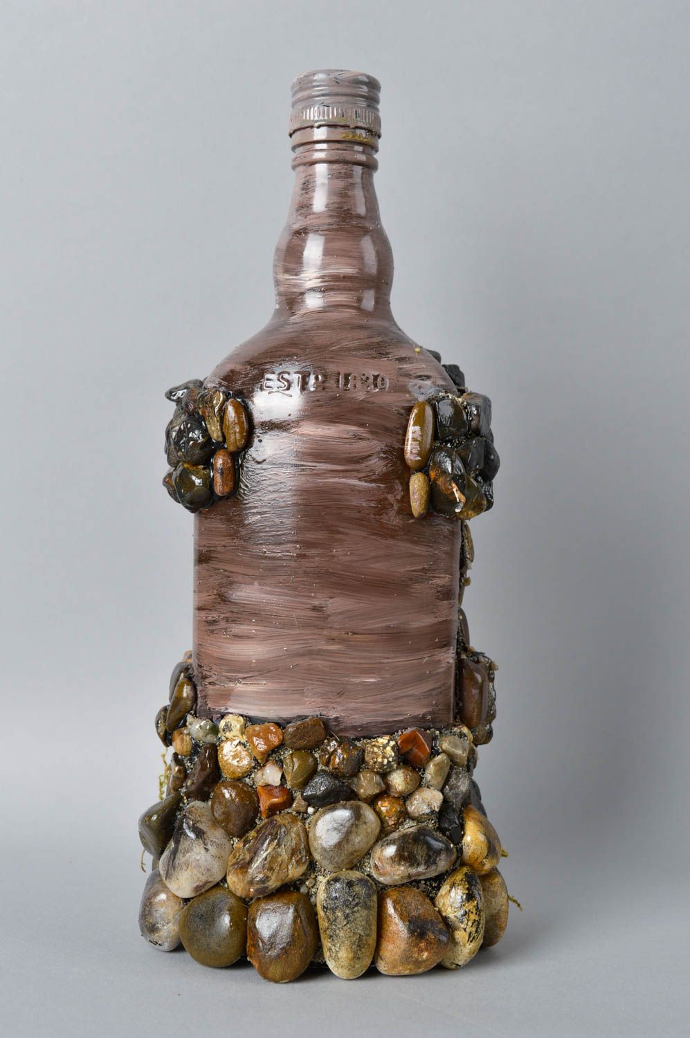 Стеклянная бутылка хэнд мэйд необычная украшение для дома декор квартиры фото 4