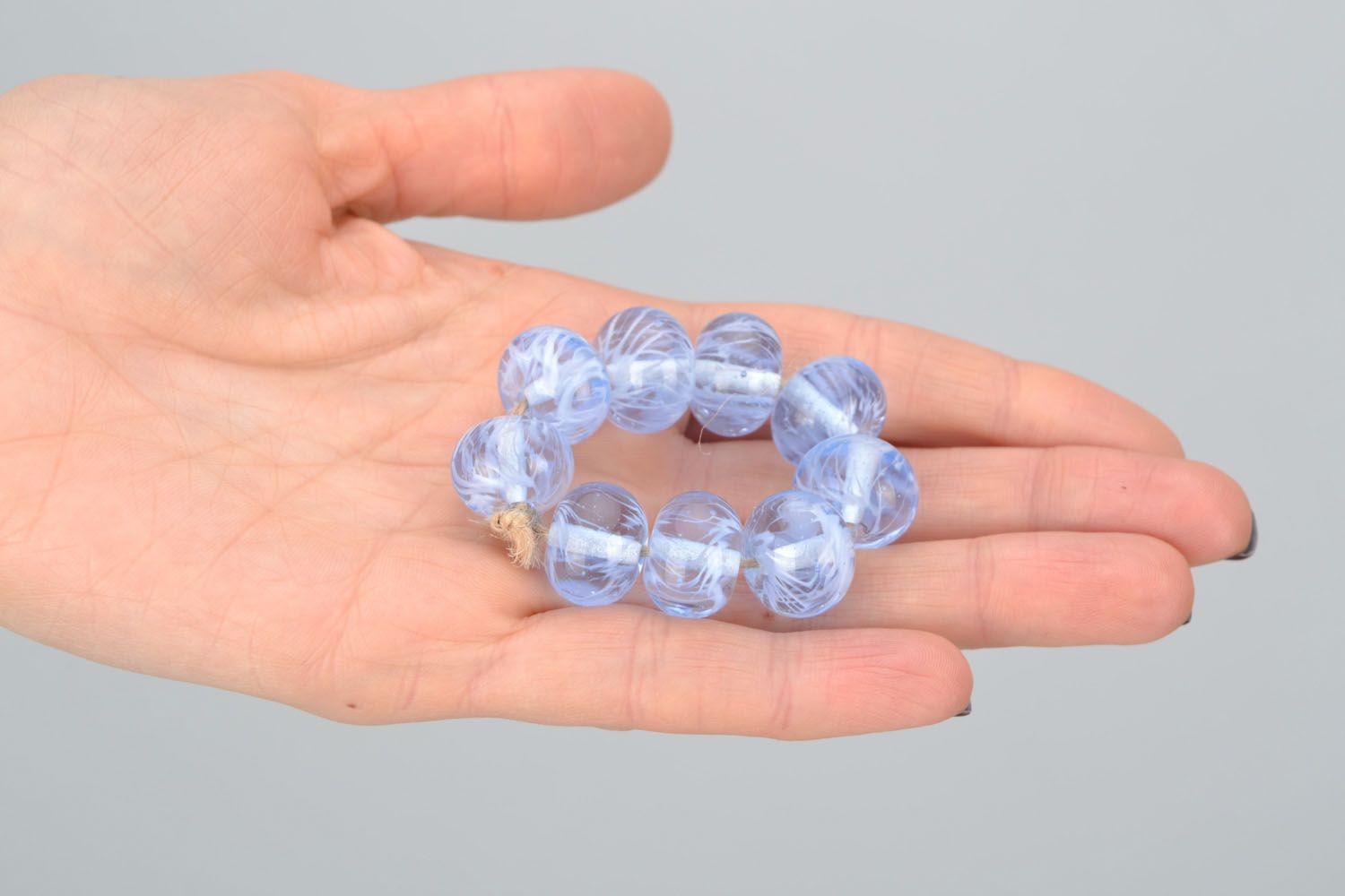 Fourniture verre chalumeau ensemble de perles fantaisie bleu clair photo 2