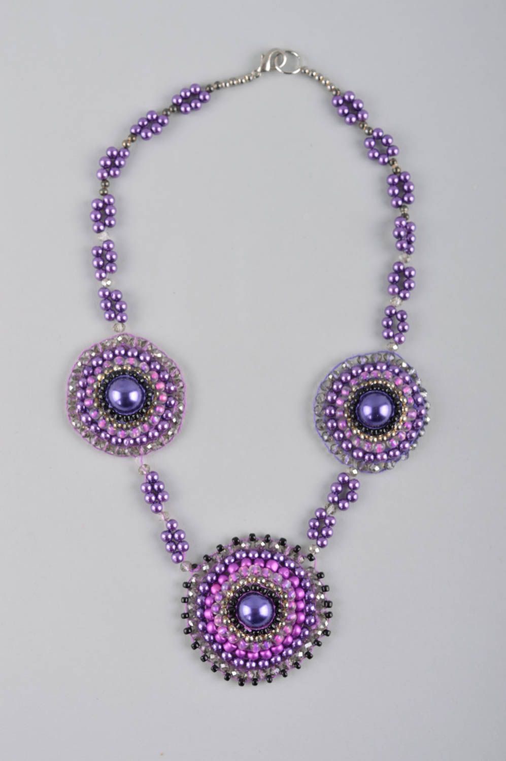 Elegant unusual necklace handmade stylish accessories beautiful jewelry photo 2
