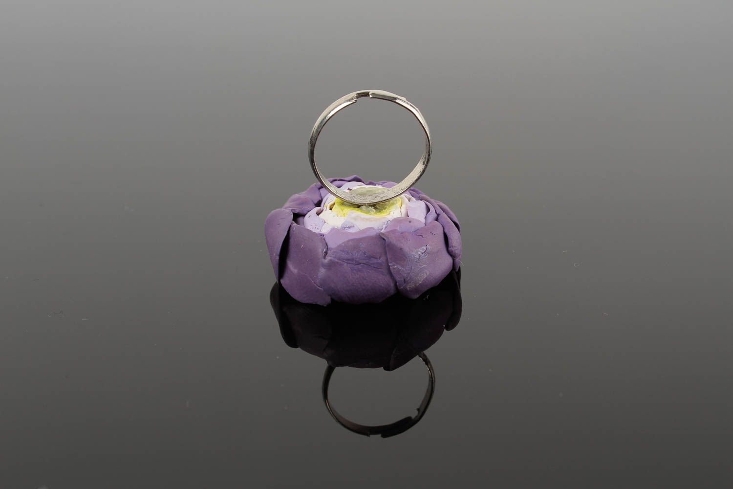 Кольцо ручной работы кольцо для девушек украшение из полимерной глины Цветок фото 5