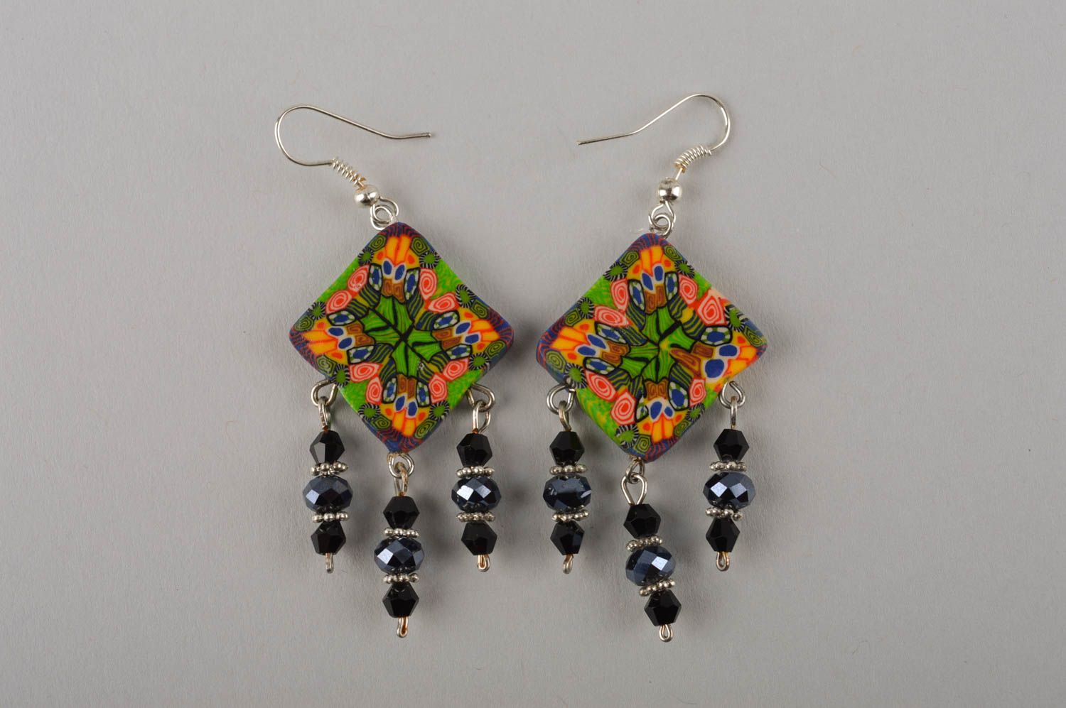 Handmade ceramic jewelry stylish designer earrings elegant earrings gift photo 2