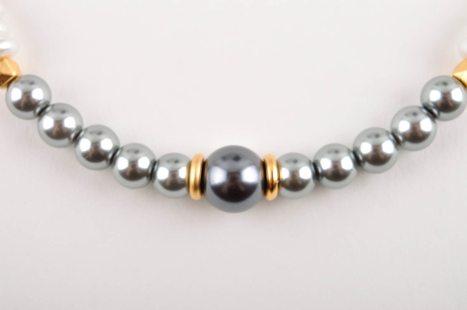 Juego de bisutería artesanal de perlas collar y pulsera regalo para mujer foto 3