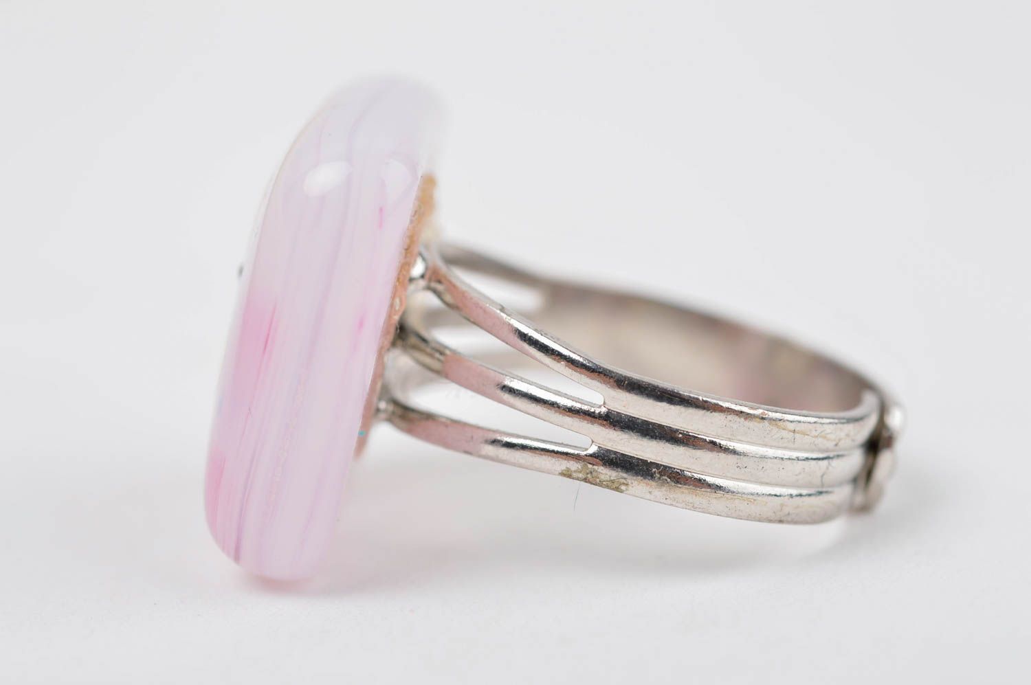 Unusual glass designer ring handmade beautiful ring stylish accessory photo 2