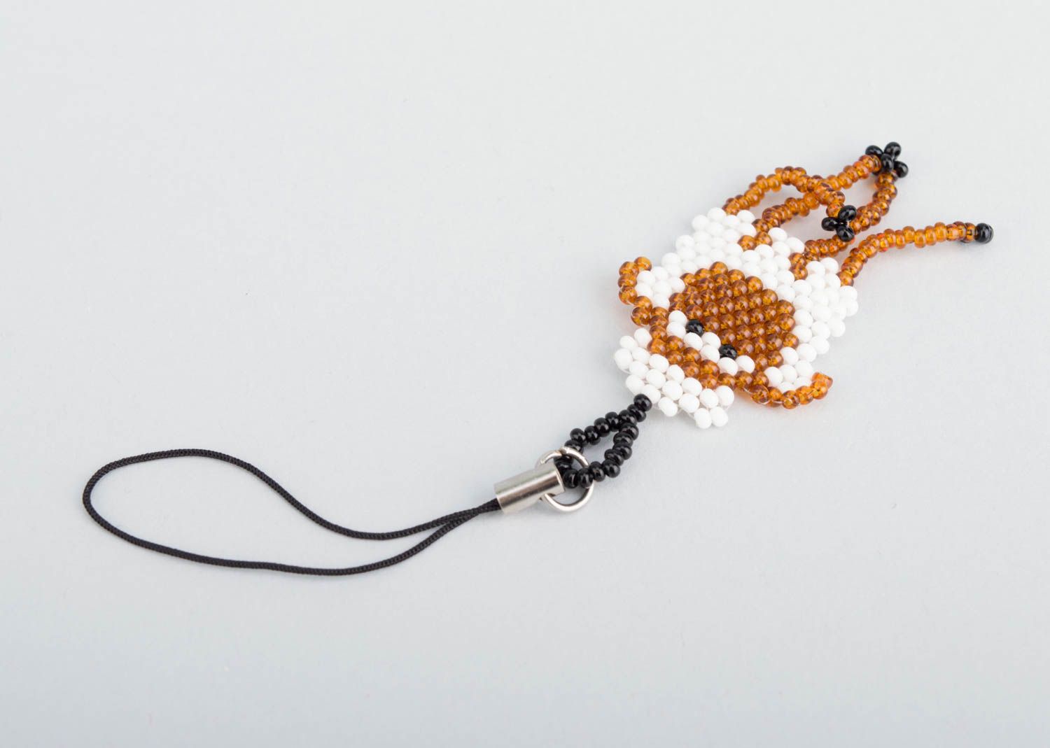 Porte-clés mouton fait main en perles de rocaille tchèques Accessoire design photo 4