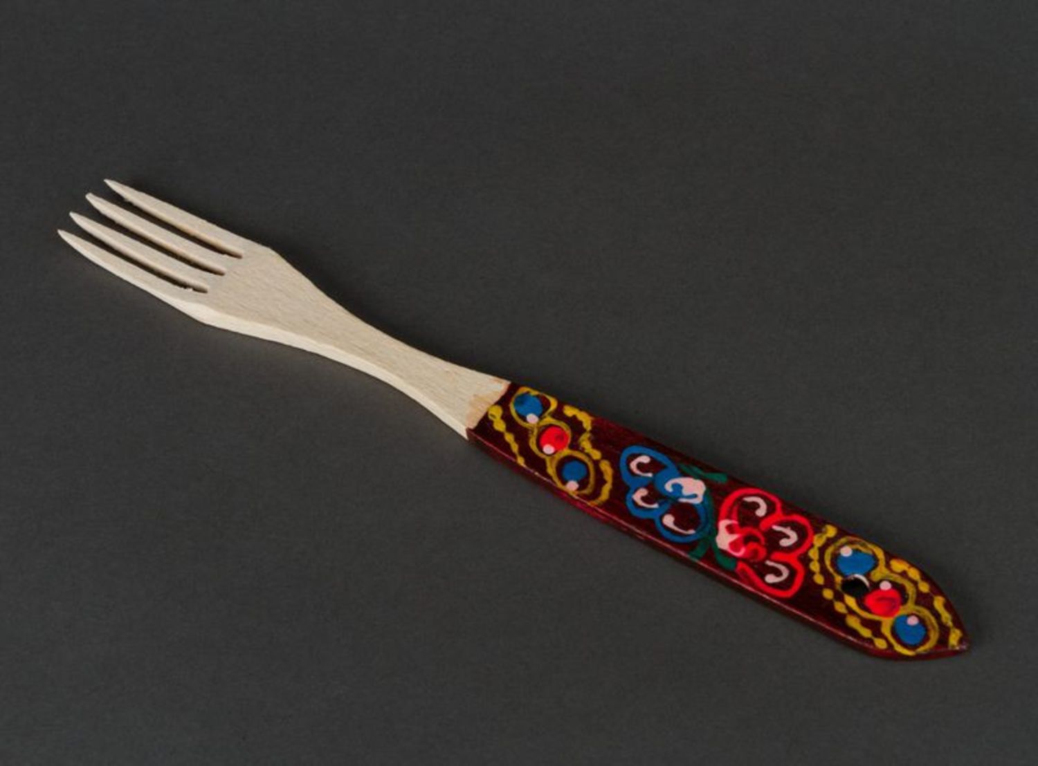 Handmade wooden fork in ethnic style wooden cutlery decorative fork for kitchen photo 3