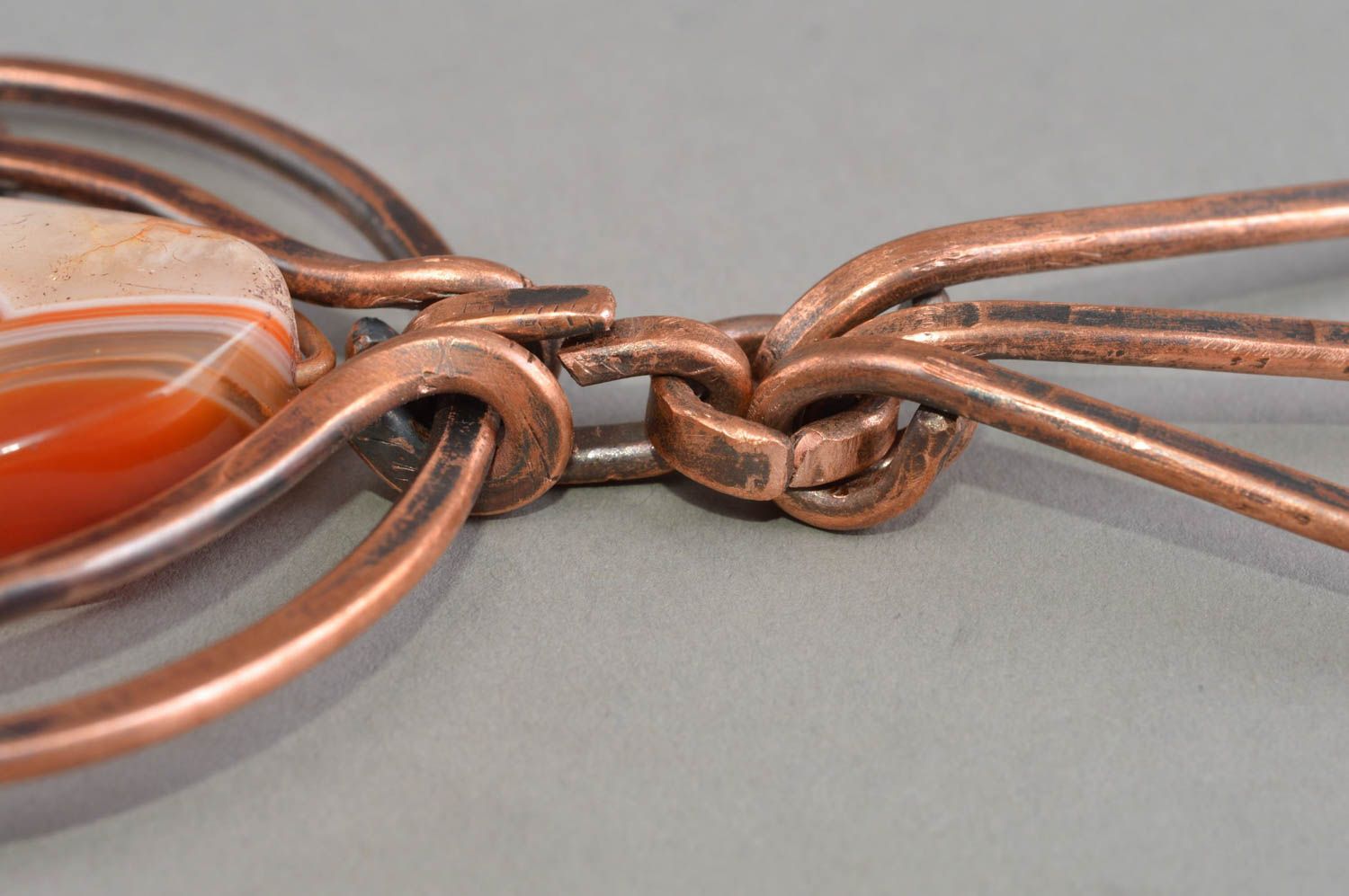 Copper pendant handmade accessory carnelian jewerly best gift ideas for women photo 5