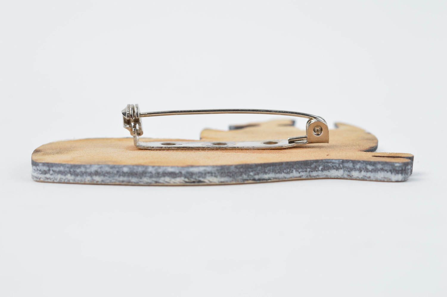 Broche hecho a mano de madera accesorio de moda regalo original para mujer foto 3
