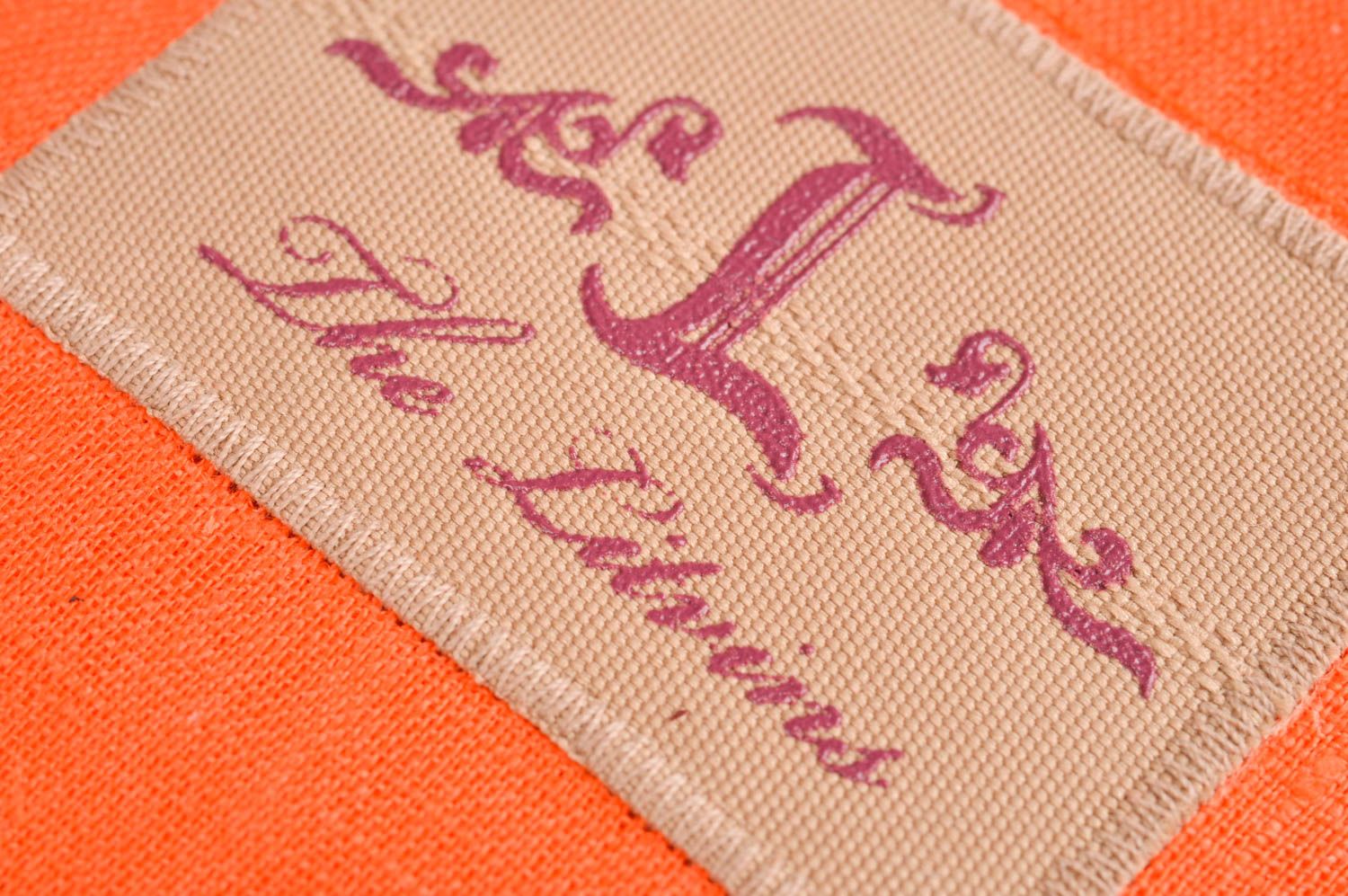 Calentador artesanal de tela anaranjada almohada de semillas regalo original foto 5