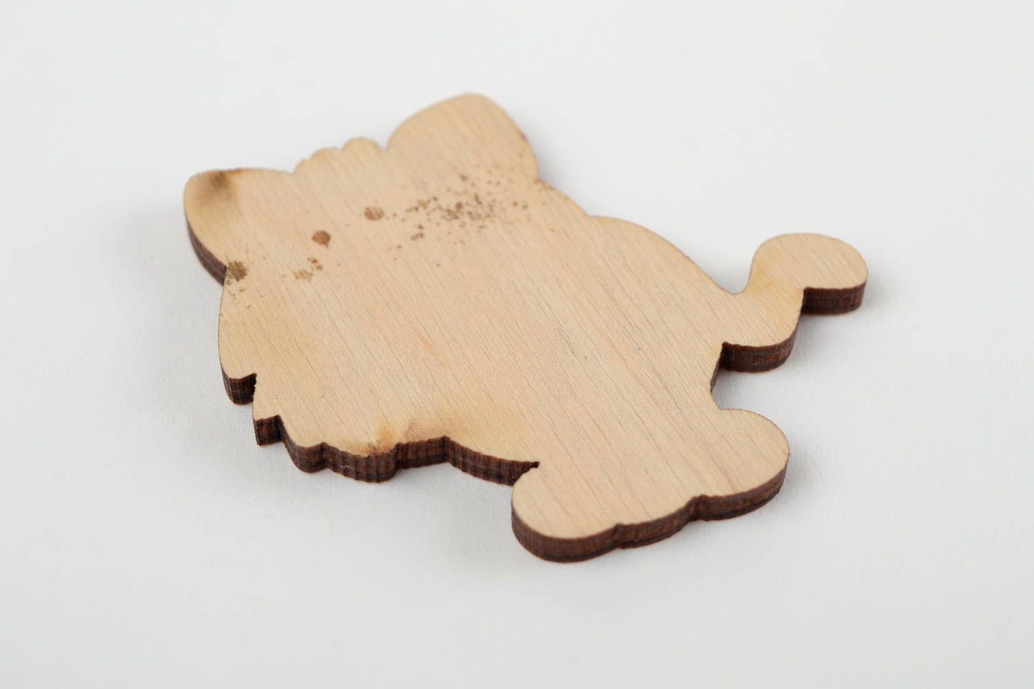 Handmade Figur zum Bemalen Holz Rohling Miniatur Figur Katze lustig hübsch foto 5