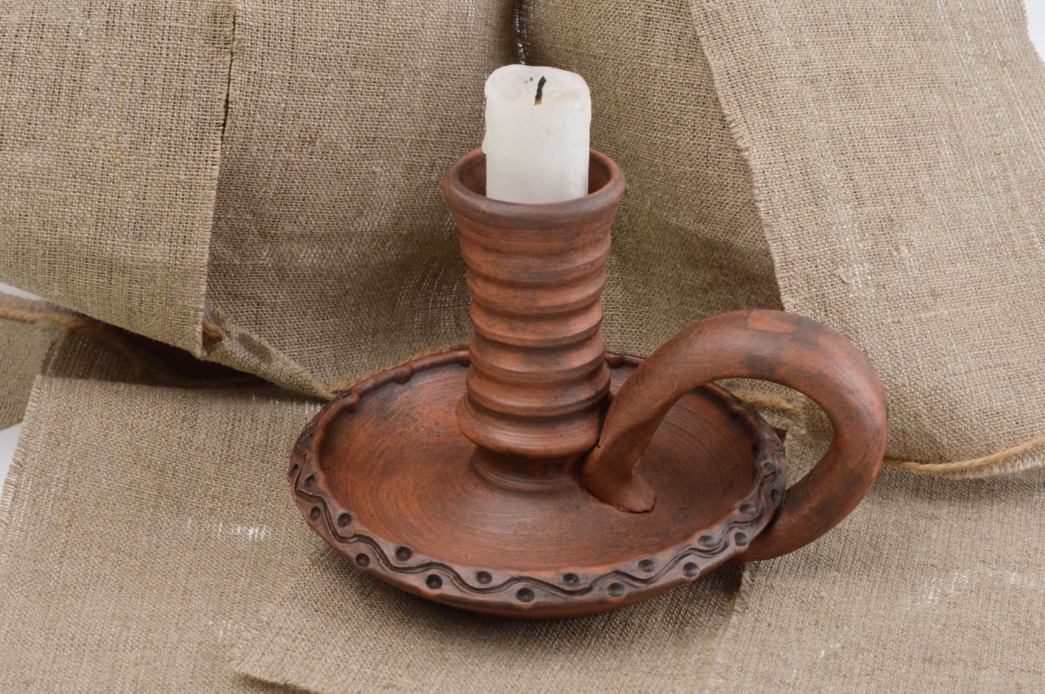 Handmade Deko Kerzenhalter Teelichthalter aus Ton Kerzenhalter Keramik schön foto 1