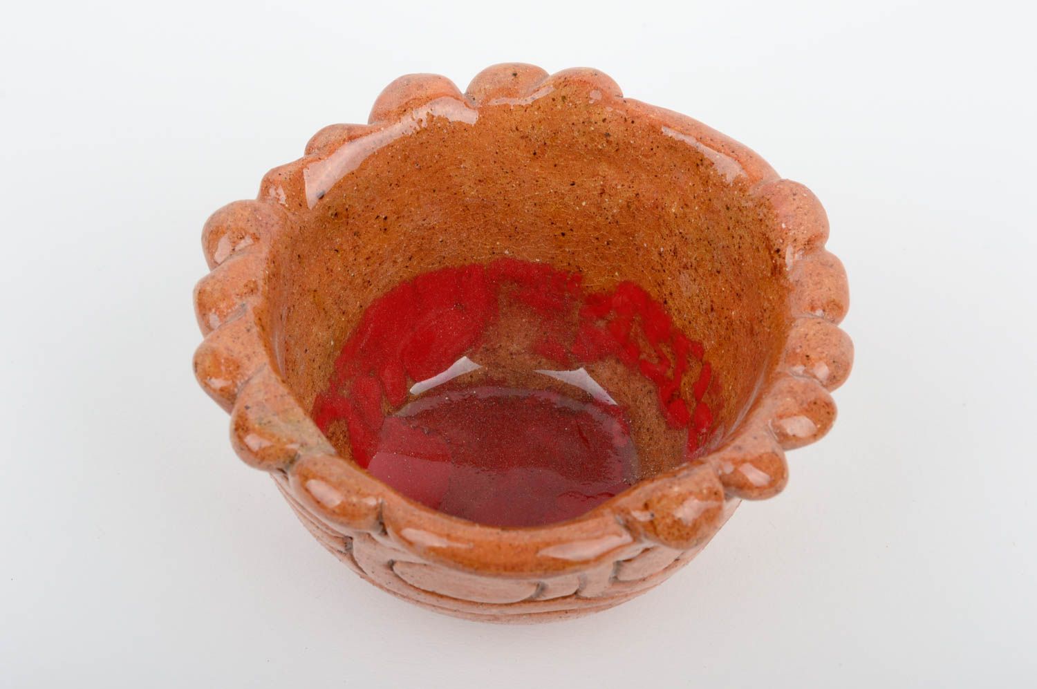 Unusual handmade ceramic bowl kitchen supplies clay craft table setting photo 3