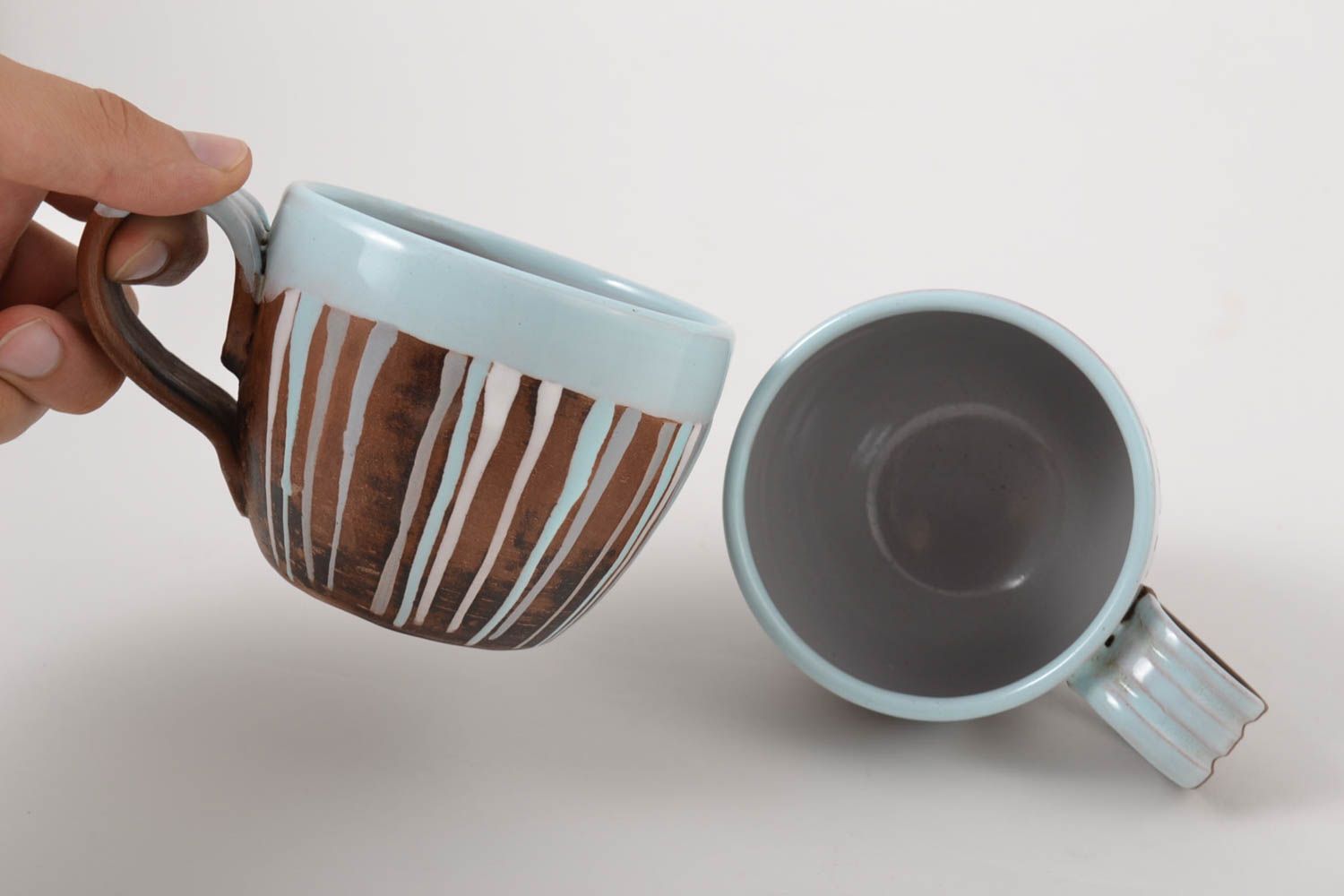 Подарочный чайный набор ручной работы керамические чашки посуда для чая фото 3