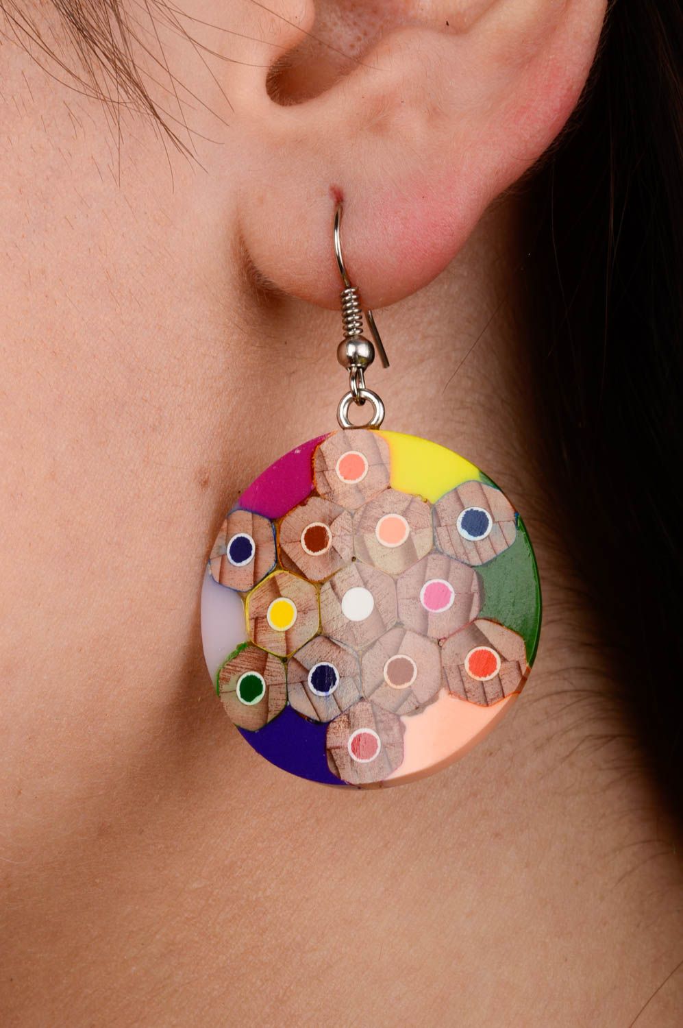 Handmade long bright earrings unusual summer accessory stylish earrings photo 2