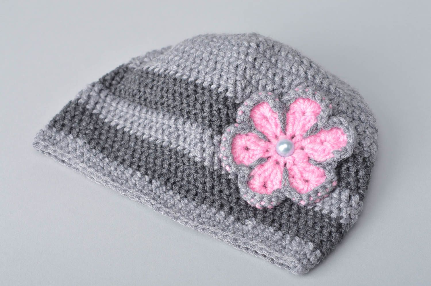 Handmade warm hat crochet baby hat girls accessories hats for kids kids gifts photo 2