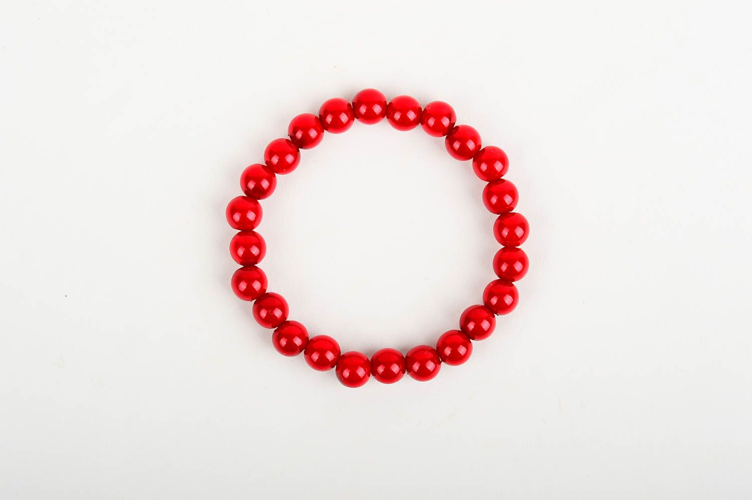 Bracelet perles fantaisie Bijou fait main rouge Cadeau pour femme design photo 1