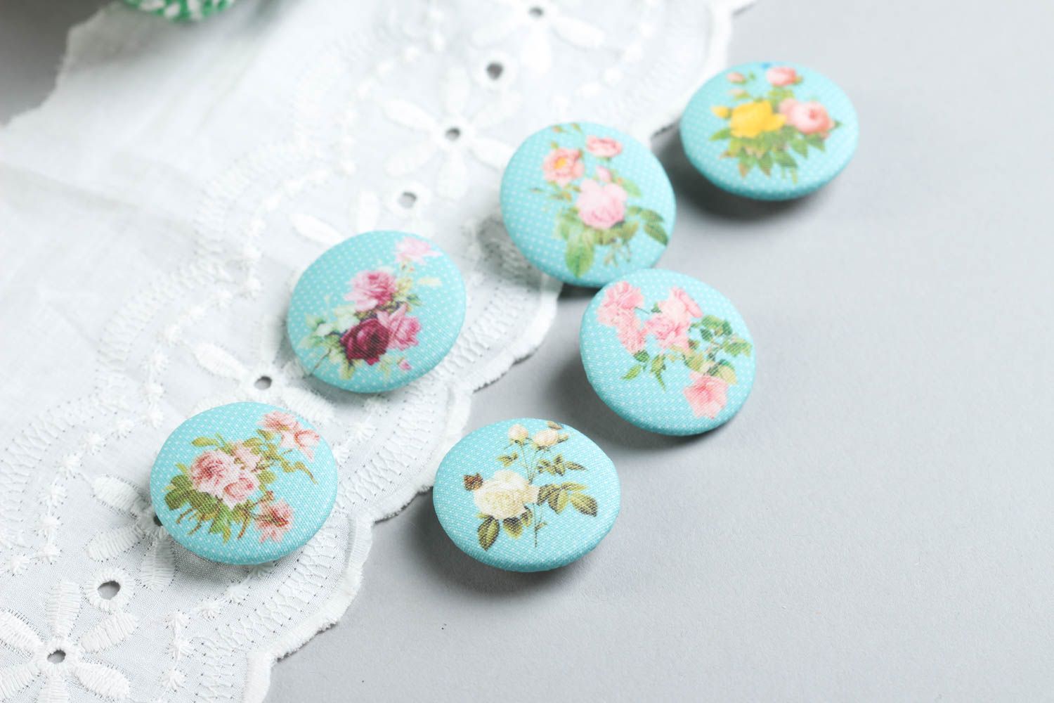 Fittings for clothes 6 handmade buttons needlework supplies sewing accessories photo 1