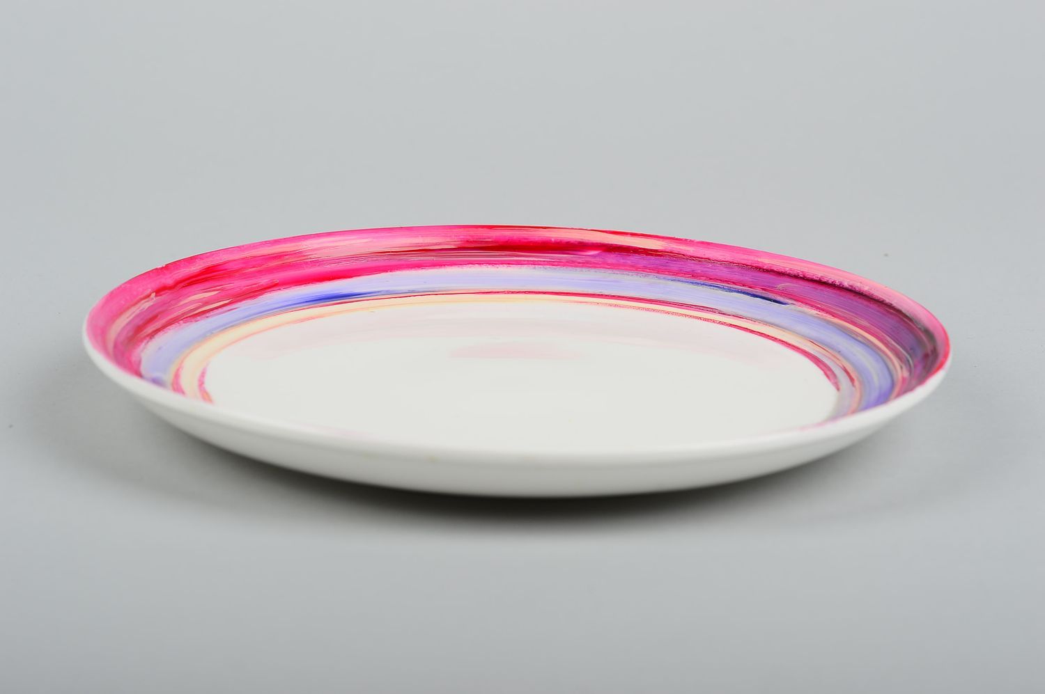 Керамическая тарелка посуда ручной работы красивая посуда расписная Рассвет фото 4