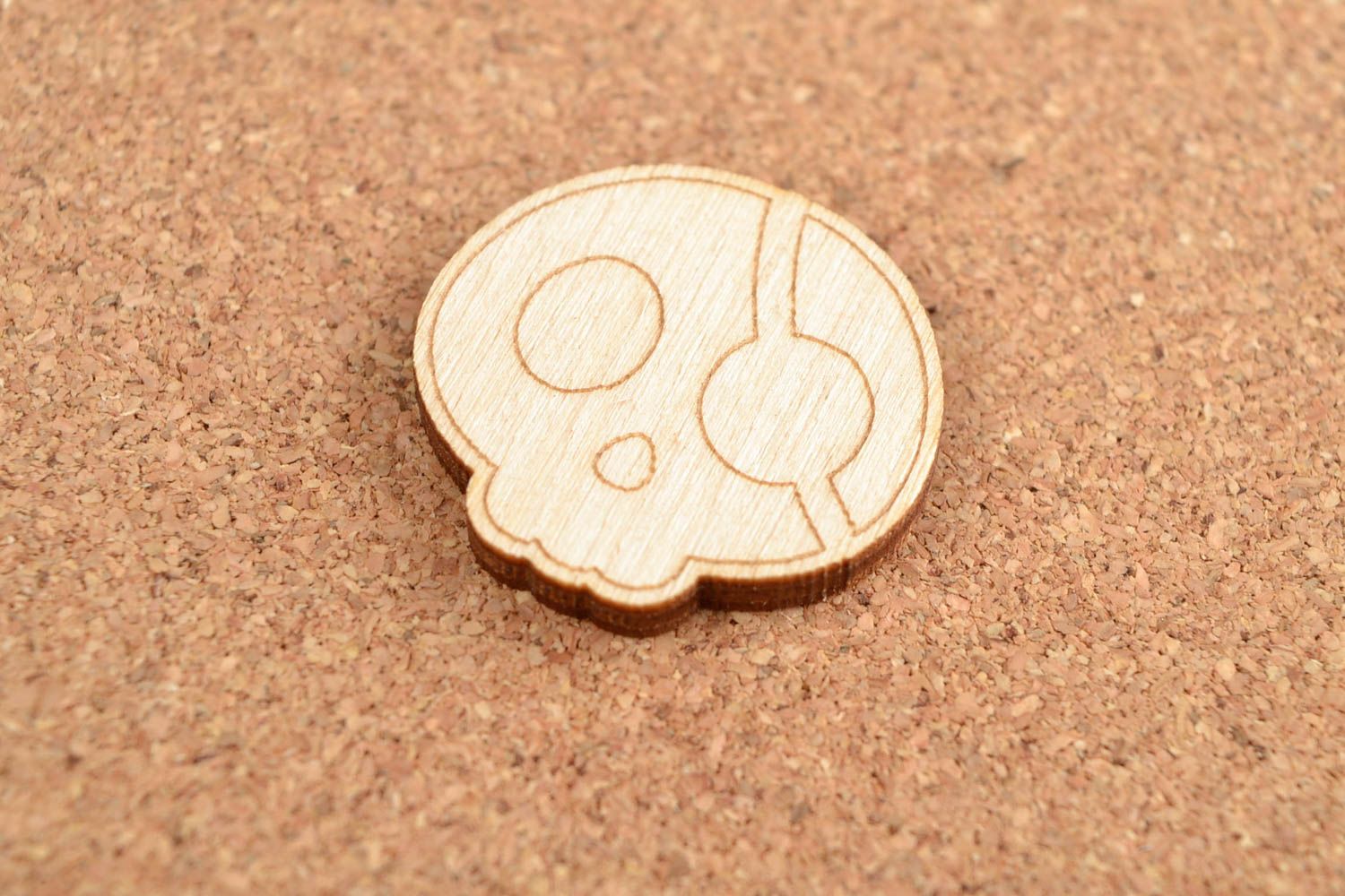 Handgemachte Figur zum Bemalen Holz Rohling Miniatur Figur Schädel ungewöhnlich foto 1