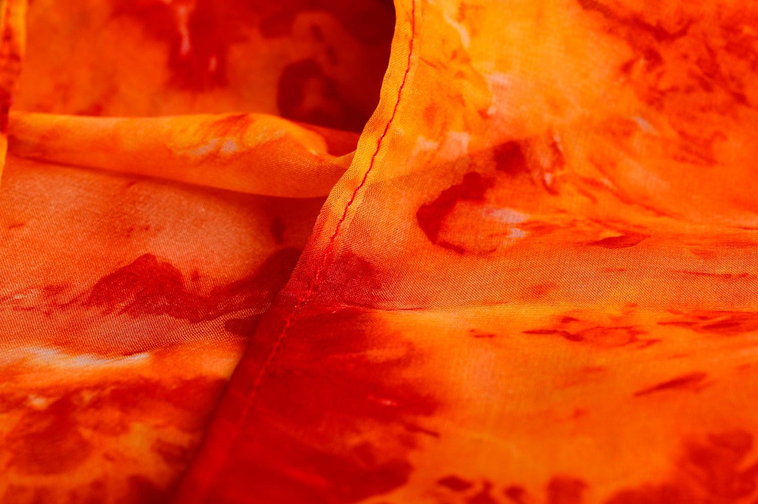 Шарф ручной работы женский шарф огненно красный шифоновый шарф крсивый фото 4