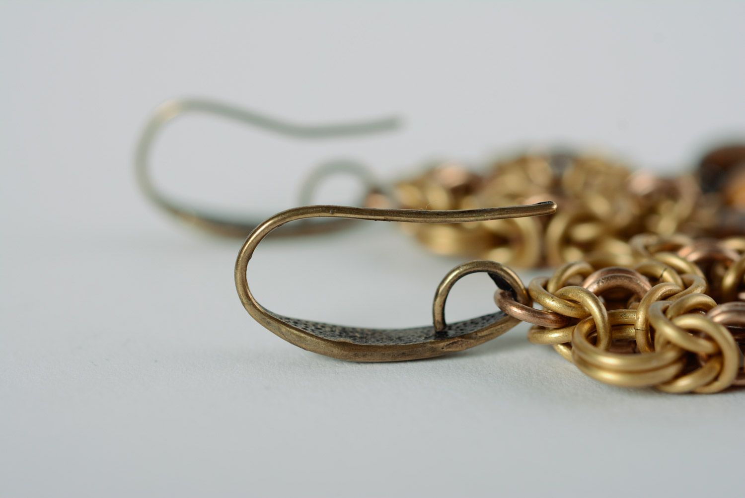 Damen künstlerische Ketten Ohrringe aus Metall mit Tigerauge Designer Handarbeit foto 4
