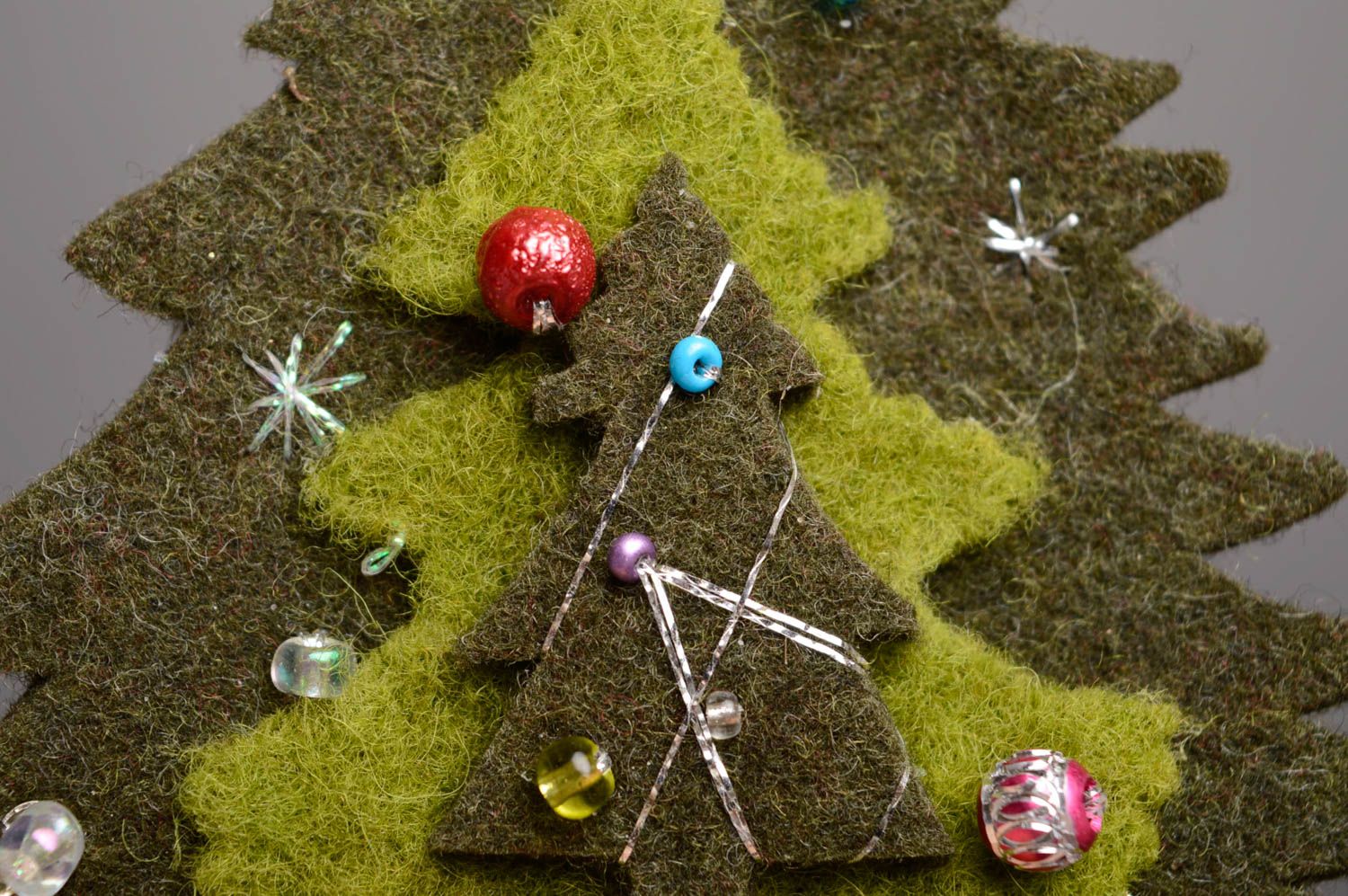 Suspension décorative en feutre magnet sapin décoration de Noël faite main photo 5