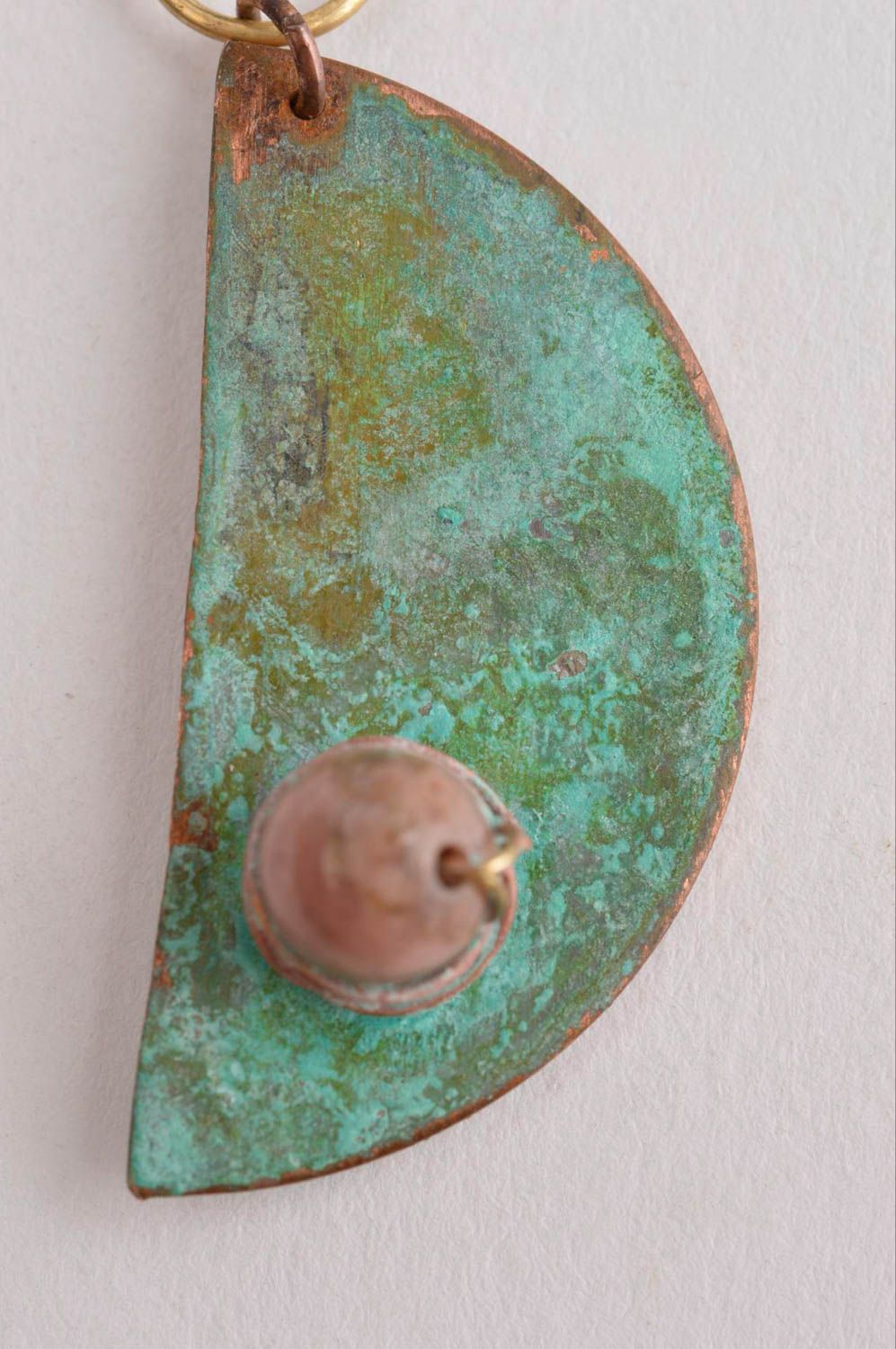 Colgante hecho a mano de cobre regalo original colgante femenino con rodonita foto 4
