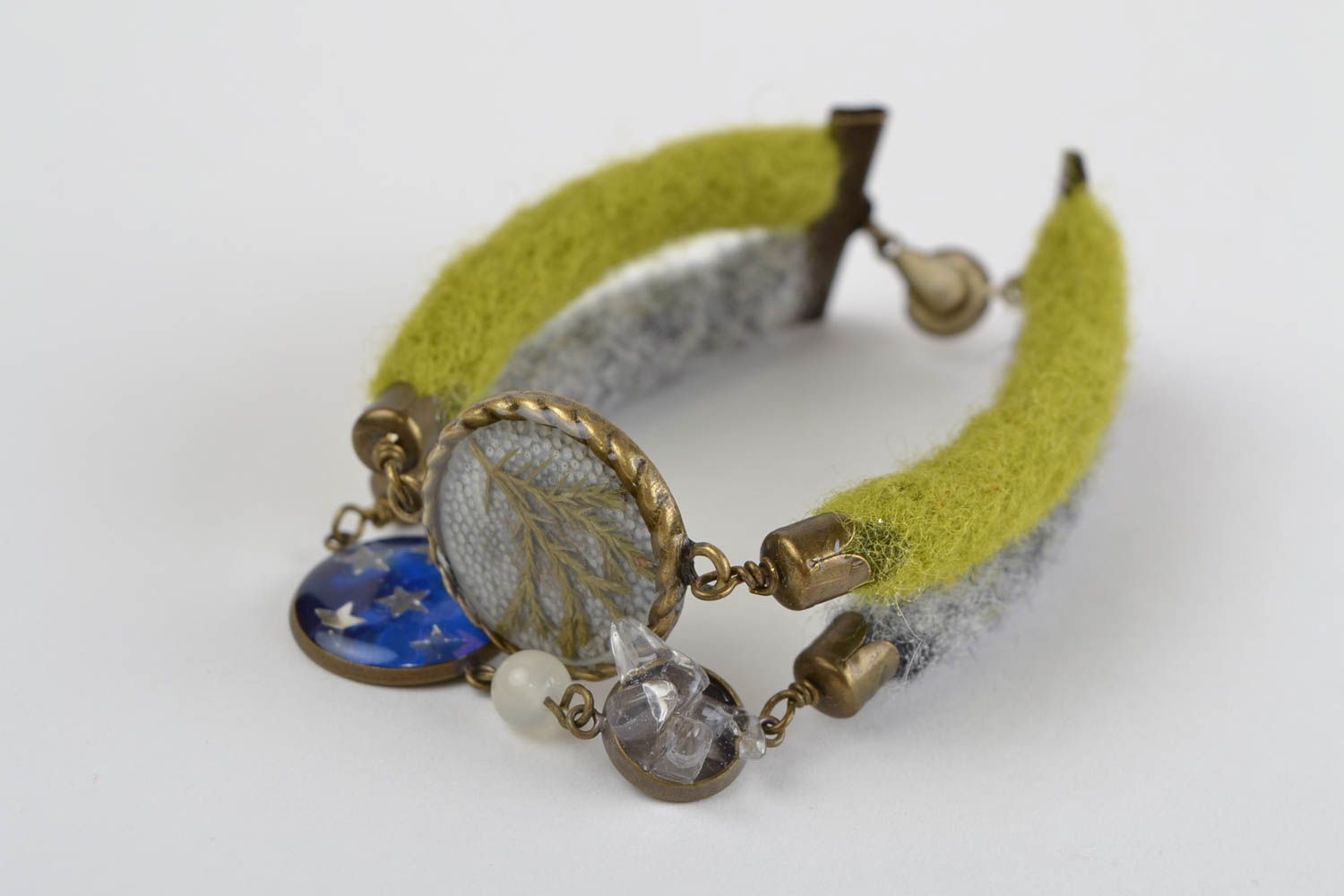 Handmade bracelet designer jewelry felt wool bracelet for women gifts for her photo 7