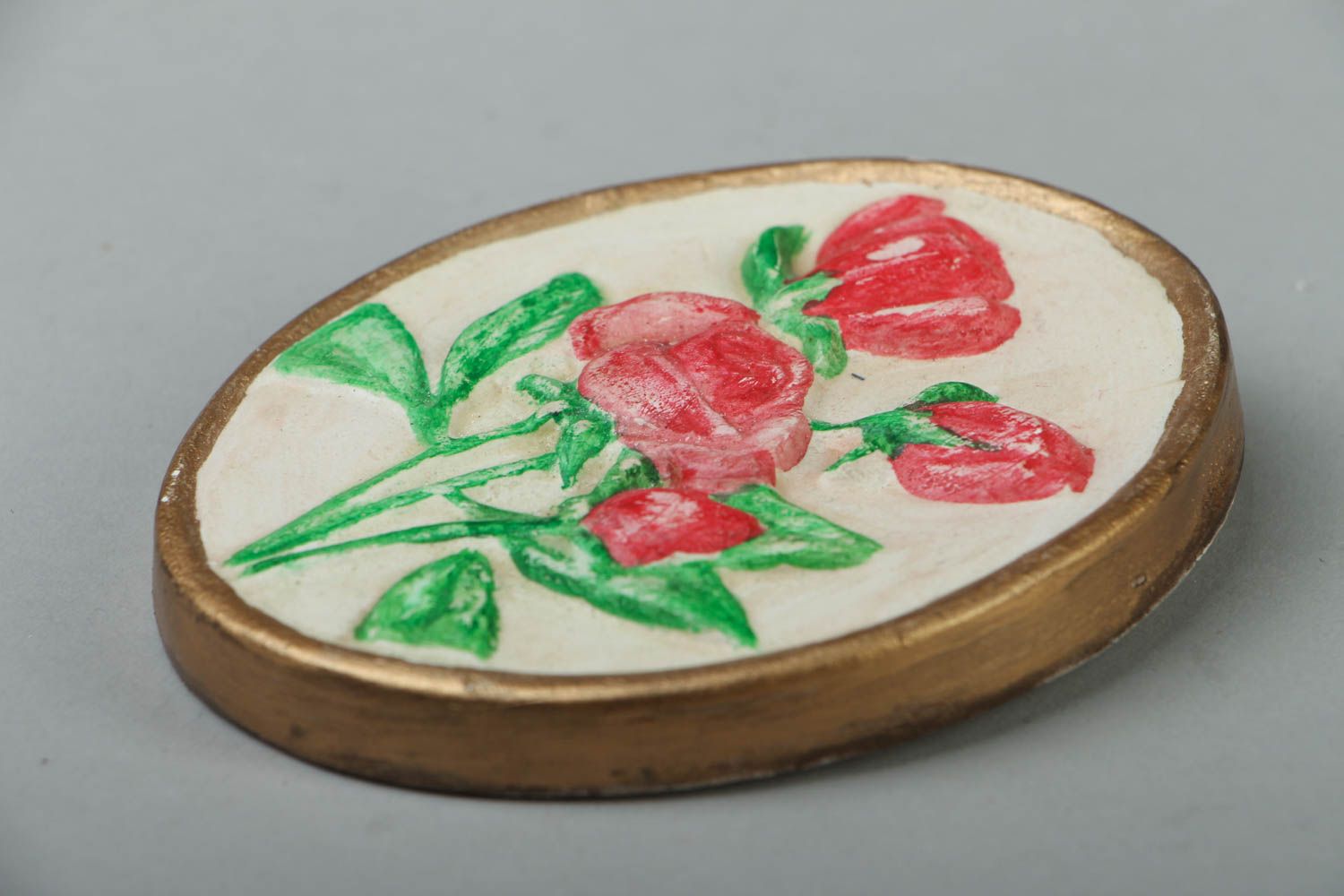 Plaster bas-relief Roses photo 2