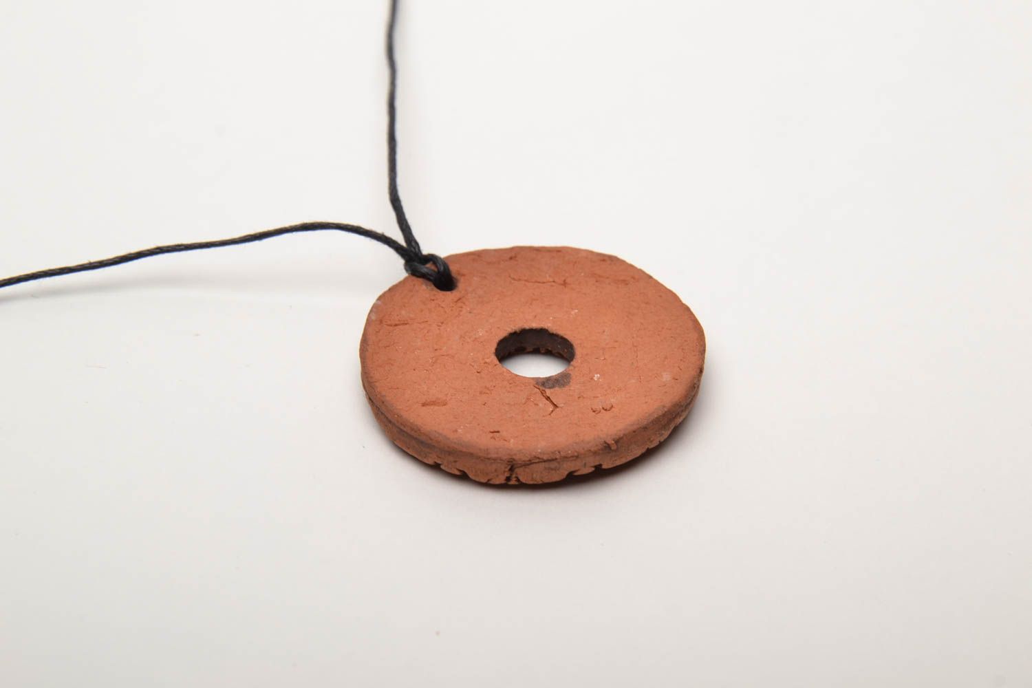 Clay pendant in ethnic style with cord photo 5