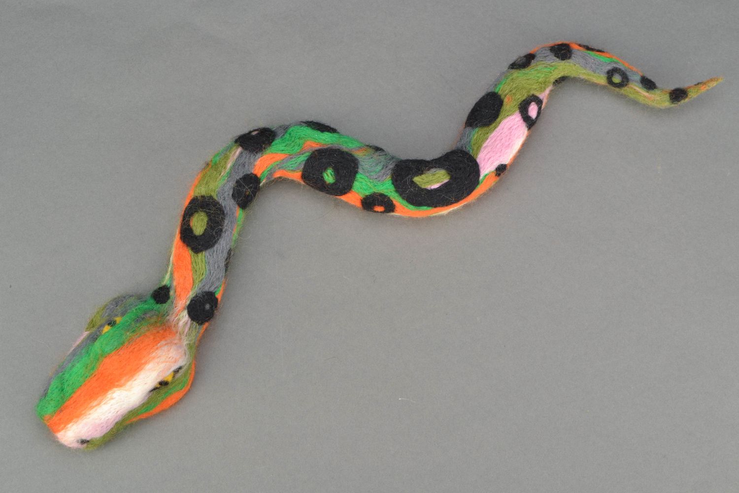 Wool felted toy snake photo 5