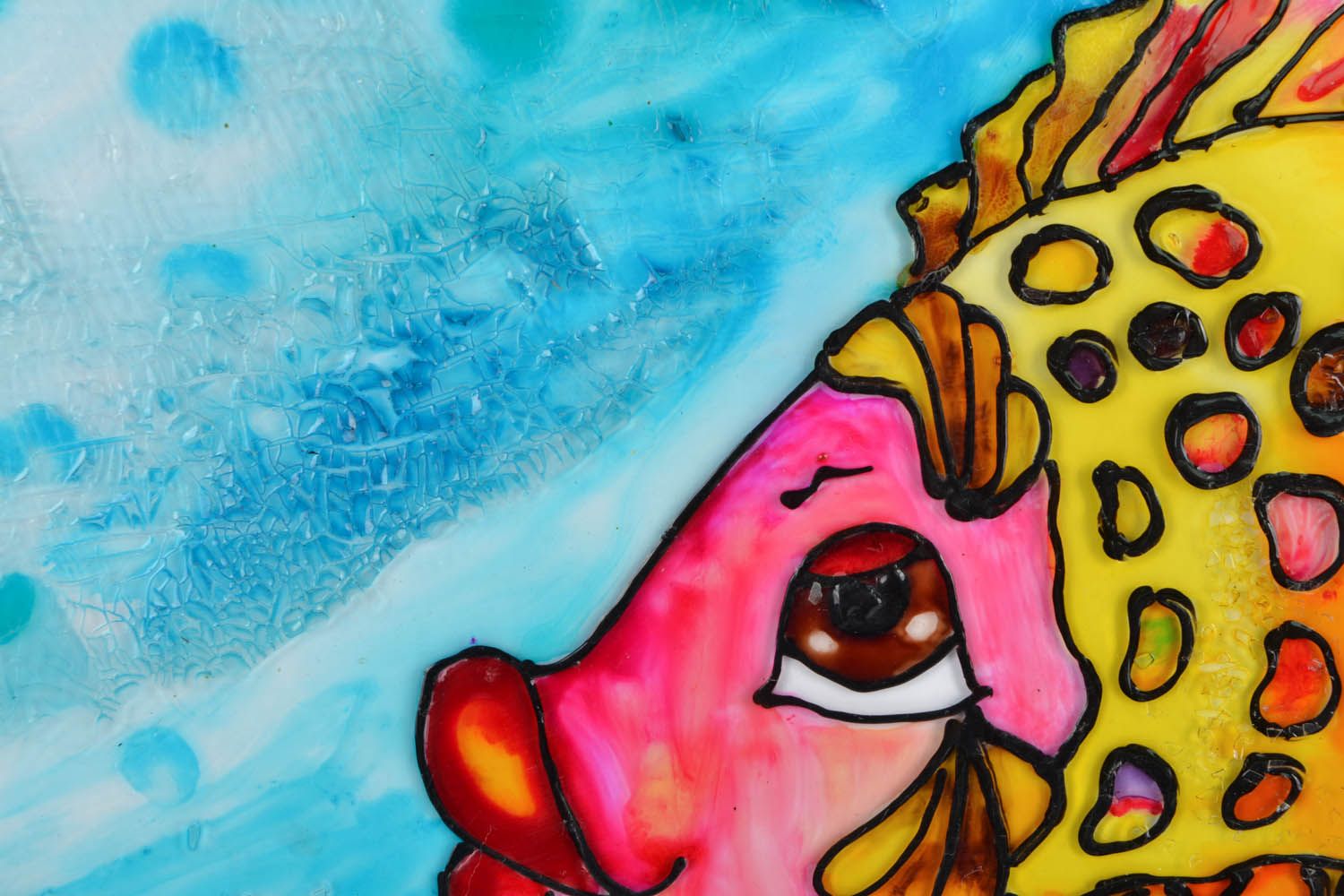 Stained glass painting Fish photo 3
