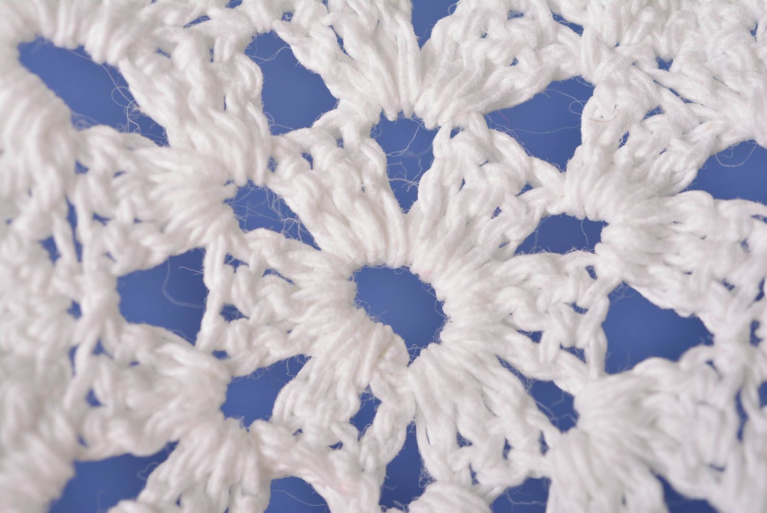 Décoration flocon Déco fait main blanche tricot Idée déco Noël textile photo 5