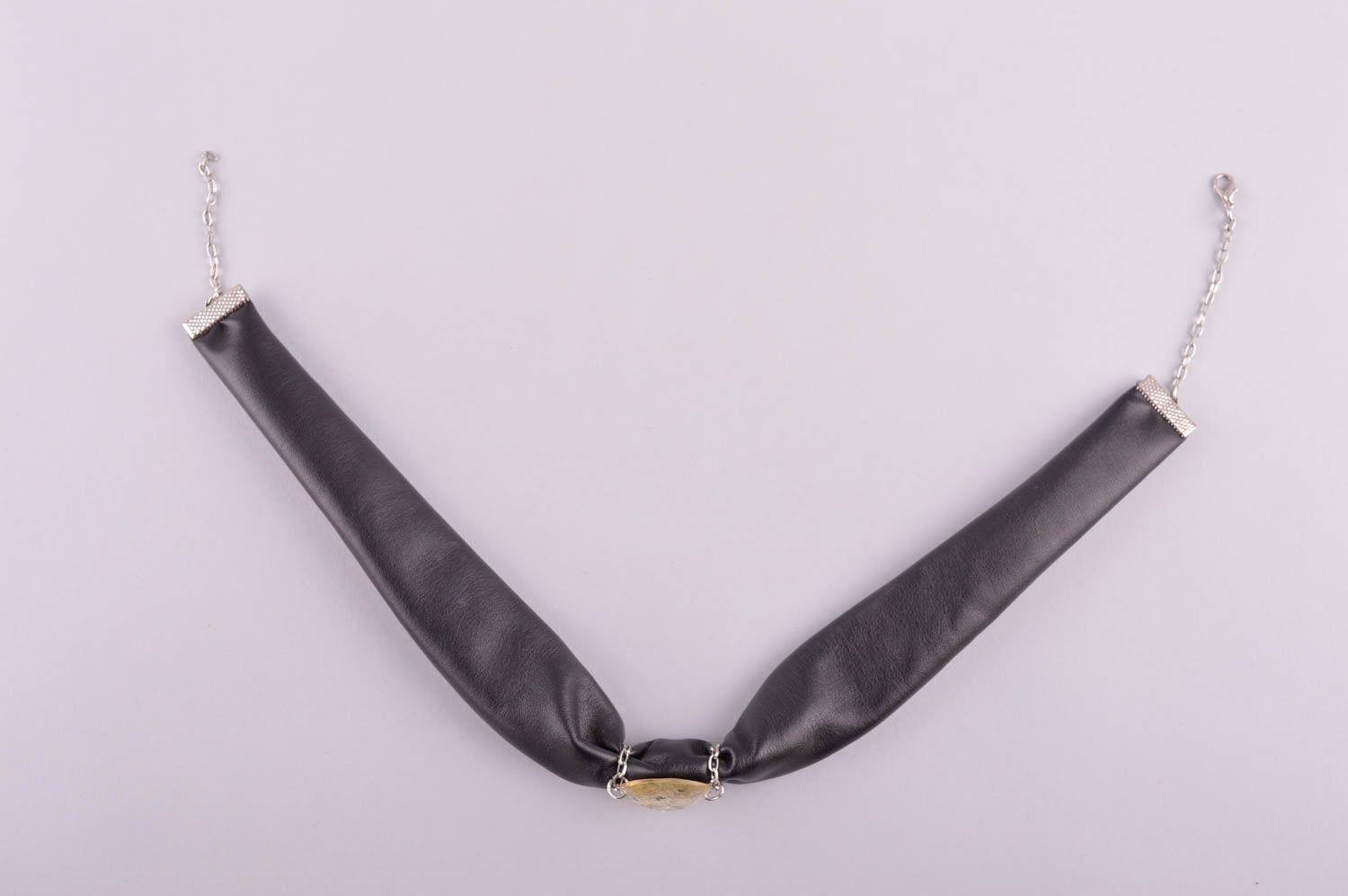 Collar artesanal bisutería fina de cuero artificial accesorio femenino foto 5