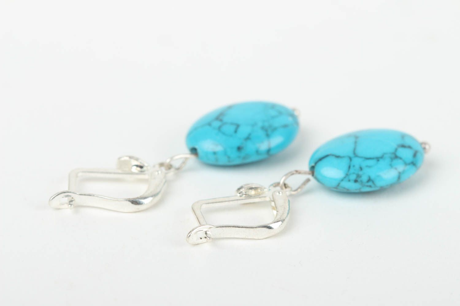 Turquoise earrings handmade earrings with natural stones fashion jewelry photo 4