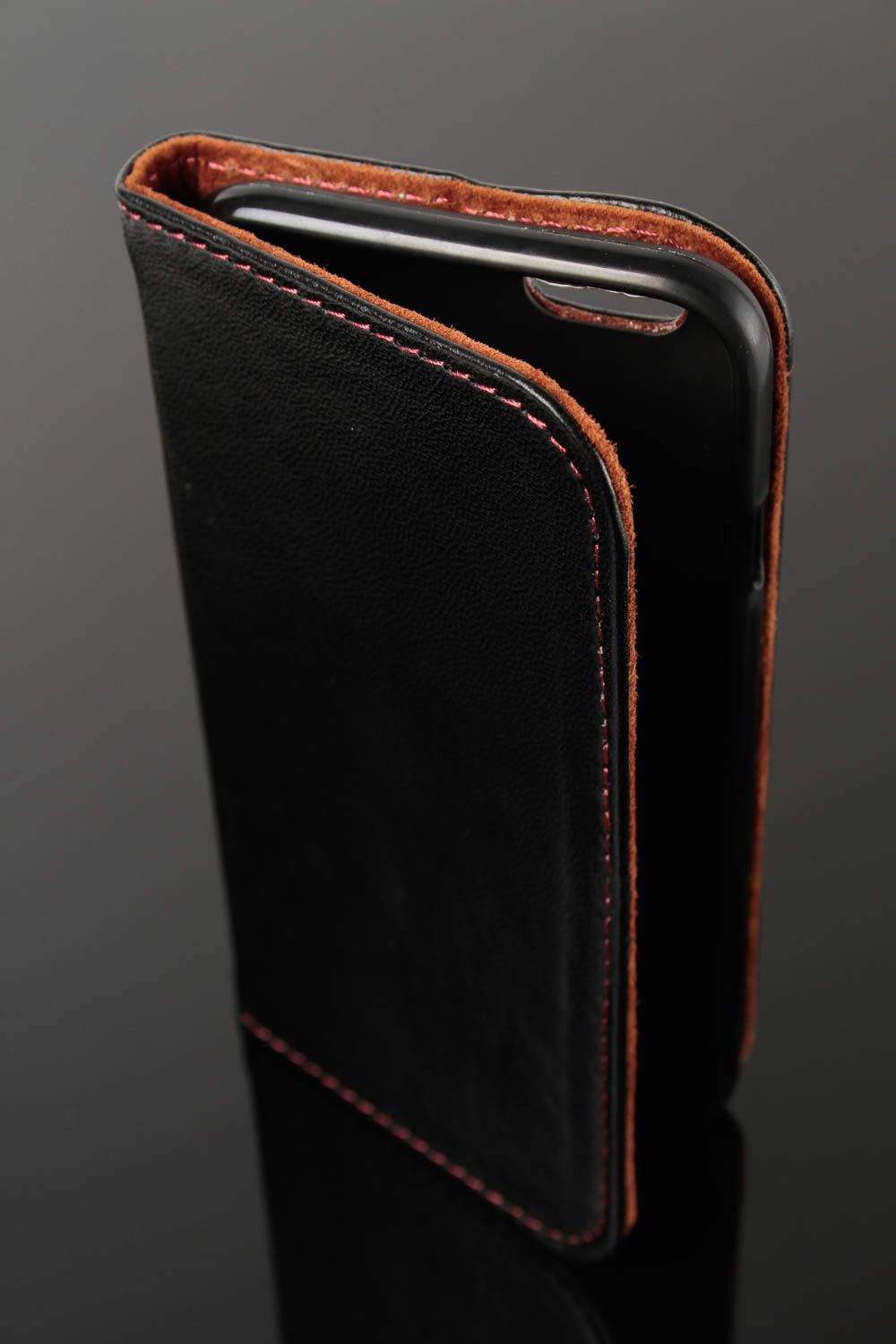 Smartphone Tasche handmade Tablet Hülle iPad Hülle Leder Tablet Tasche schwarz foto 2