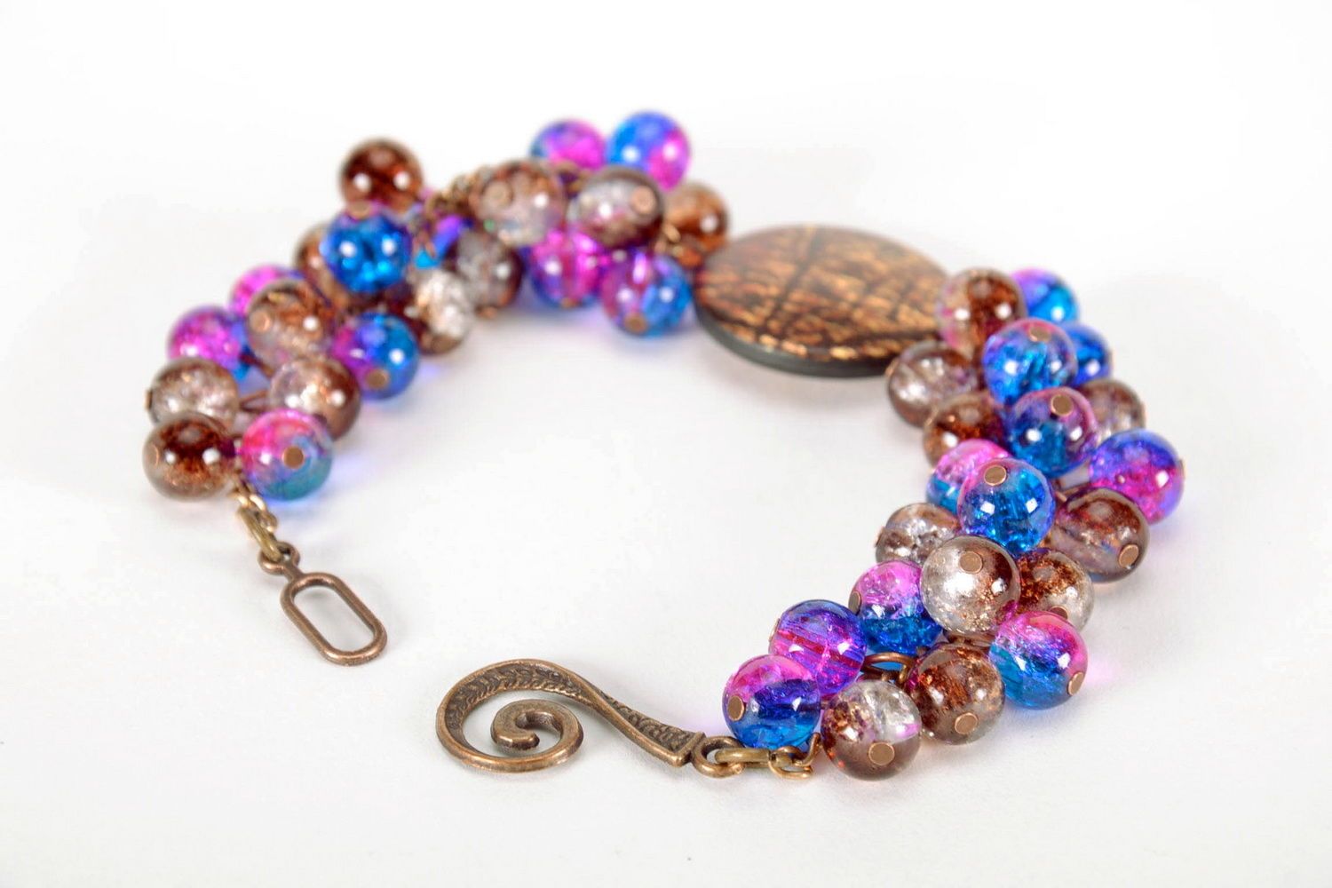 Handmade bracelet made from multi-colored beads photo 3
