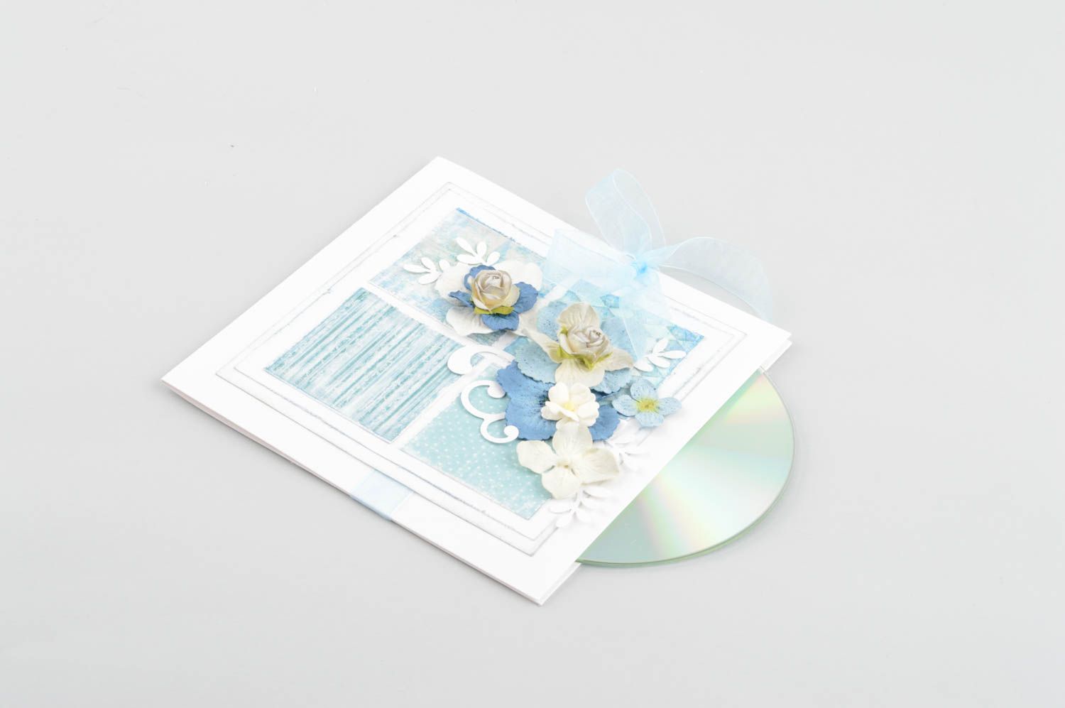 Handmade CD Hülle aus Papier kreatives Geschenk schöne Verpackung mit Band foto 2
